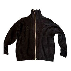 Black Zip-Up Cardigan Sweater NWT
